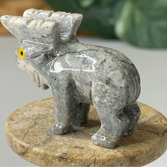 Miniature MOOSE Stone Carving Mini Figurine Steatite Soapstone Carved Animal Elk - Picture 8 of 12